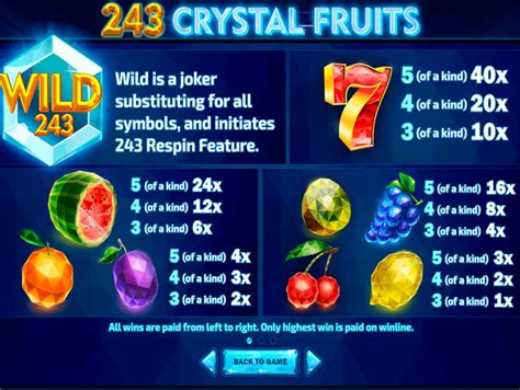 243 crystal fruits slot review